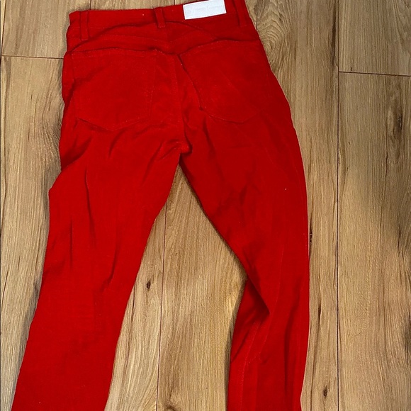 re/done red velvet pants jeans - Picture 2 of 5